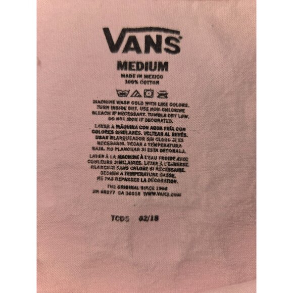 Vans "Off The Wall" Streetwear Pink Long Sleeve T-Shirt Medium - Picture 5 of 6